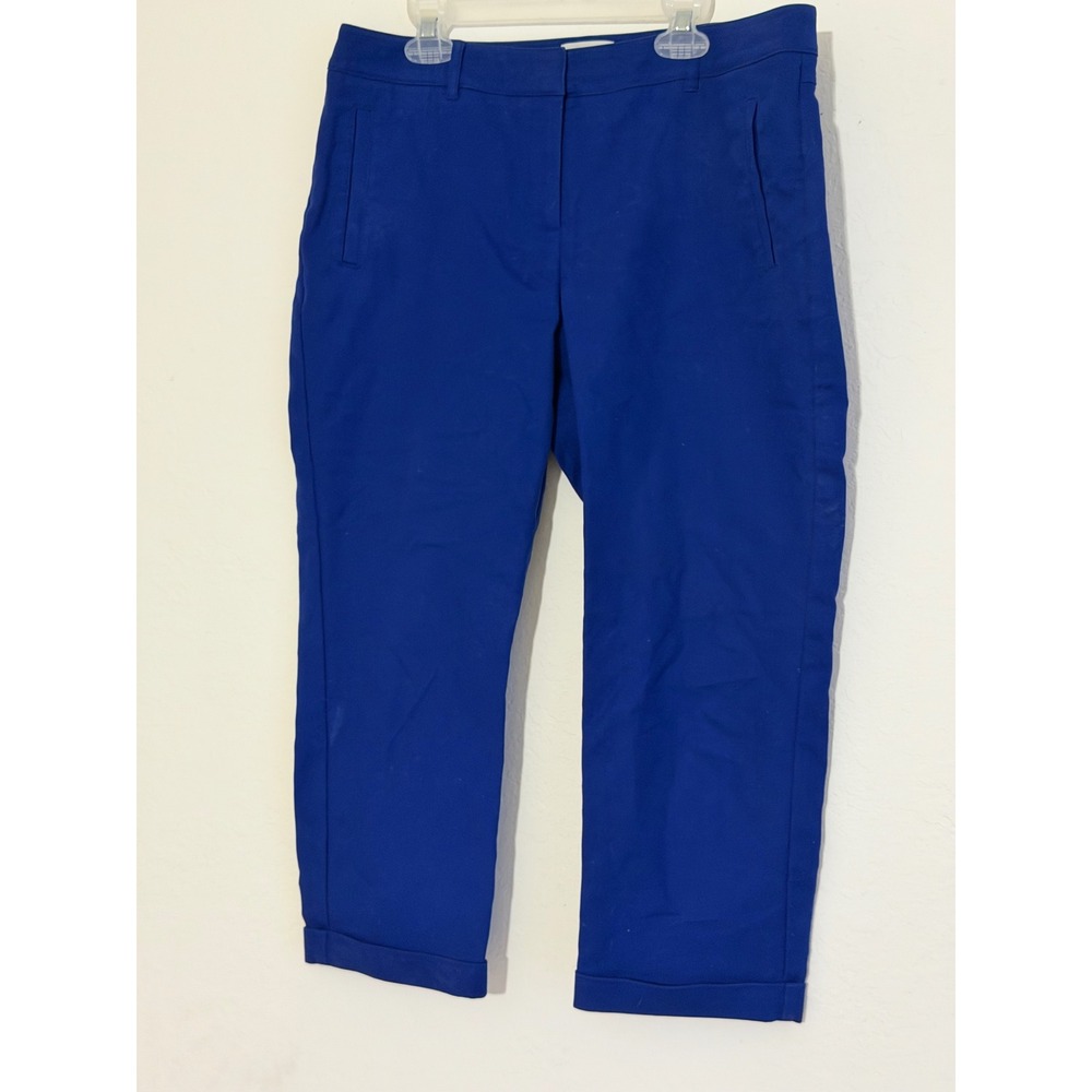 Chicos So Slimming Juliet Petite Crop Pants Royal Blue Stretch Size 1P Medium